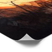 Halloween Hexe mit Broom und Katze Poster (Ecke)