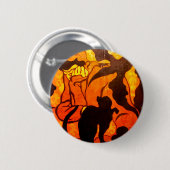 Halloween Hexe mit einem Black Cat Button (Vorne & Hinten)