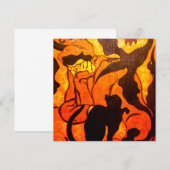 Halloween Hexe mit einer Black Cat Card (Vorne/Hinten)