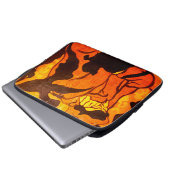 Halloween Hexe mit einer schwarzen Katze Laptopschutzhülle (Vorne Knopf)