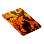 Halloween Hexe mit einer schwarzen Katze Magnet (Rechte Seite)