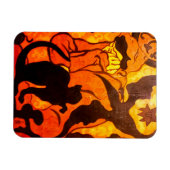 Halloween Hexe mit einer schwarzen Katze Magnet (Horizontal)