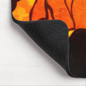 Halloween Hexe mit einer schwarzen Katze Mousepad (Ecke)