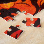 Halloween Hexe mit einer schwarzen Katze Puzzle (Seite)