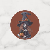 Halloween-Hexe mit Kürbis -  Konfetti (Klein Vorderseite)