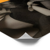 Halloween-Hexe mit Kürbissen Poster (Ecke)