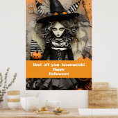 Halloween-Hexe mit Kürbissen Poster (Küche)