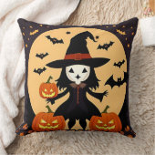 Halloween Hexe mit Pumpkins Kissen (Decke)