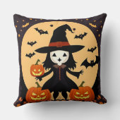 Halloween Hexe mit Pumpkins Kissen (Rückseite)