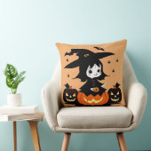 Halloween Hexe mit Pumpkins Kissen (Stuhl )