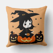 Halloween Hexe mit Pumpkins Kissen (Rückseite)
