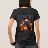 Halloween Hexe mit Pumpkins T-Shirt (Rückseite)