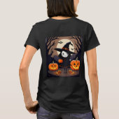 Halloween Hexe mit Pumpkins T-Shirt (Rückseite)