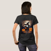 Halloween Hexe mit Pumpkins T-Shirt (Schwarz voll)