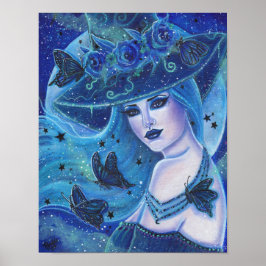 Halloween Hexe mit Schmetterlingen von Renee Lavoi Poster