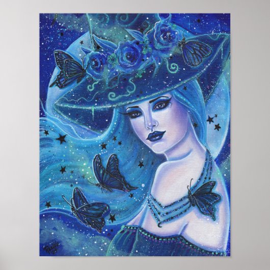 Halloween Hexe mit Schmetterlingen von Renee Lavoi Poster (Vorne)