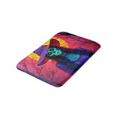 Halloween Hexe mit Skull Face Design Badematte (Schrägansicht)