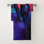 Halloween Hexe mit Skull Face Design Badhandtuch Set (Insitu)