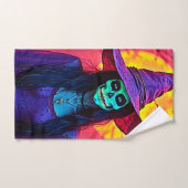 Halloween Hexe mit Skull Face Design Badhandtuch Set (Handtuch)