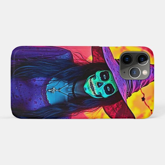 Halloween Hexe mit Skull Face Design Case-Mate iPhone Hülle (Rückseite (Horizontal))