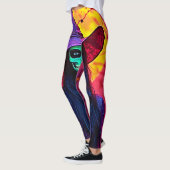 Halloween Hexe mit Skull Face Design Leggings (Links)