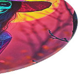 Halloween Hexe mit Skull Face Design Schneidebrett (Ecke)