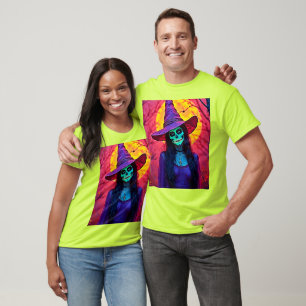 Halloween Hexe mit Skull Face Design T-Shirt
