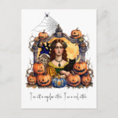 Halloween Hexe mit Zitat Postkarte (Vorderseite)