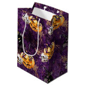 Halloween Hexe Mittlere Geschenktüte (Rückseite Schrägansicht)