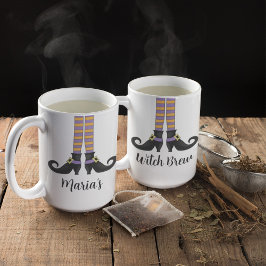 Halloween Hexe Niedliche einfache Whimsikschuhe Kaffeetasse