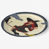 Halloween-Hexe-Pappteller Pappteller (Schrägansicht)