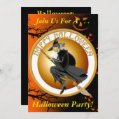 Halloween-Hexe-Party Einladung (Vorne/Hinten)