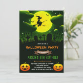 Halloween-Hexe-Party Einladung (Stehend Vorderseite)