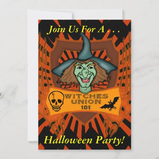 Halloween-Hexe-Party Einladung (Vorderseite)