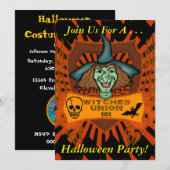 Halloween-Hexe-Party Einladung (Vorne/Hinten)