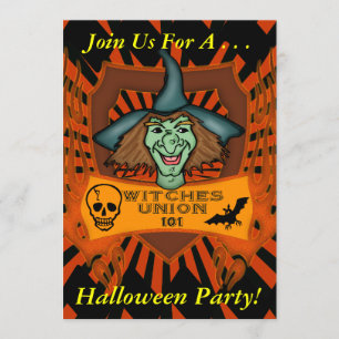 Halloween-Hexe-Party Einladung
