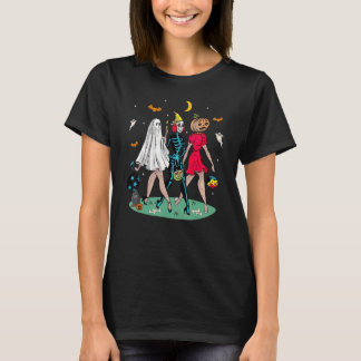 Halloween Hexe Pin Up Retro Vintage Kürbis Frauen T-Shirt