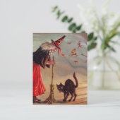 Halloween Hexe Postkarte (Stehend Vorderseite)