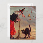 Halloween Hexe Postkarte (Vorne/Hinten)