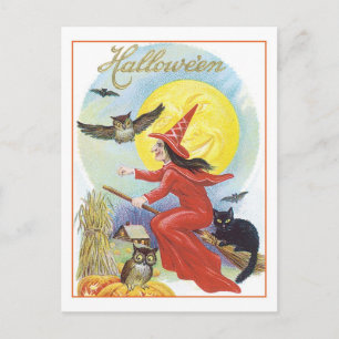 Halloween Hexe Postkarte