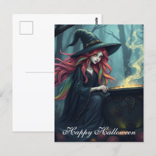 Halloween Hexe Postkarte