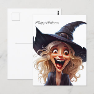 Halloween Hexe Postkarte