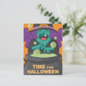 Halloween Hexe Postkarte (Stehend Vorderseite)