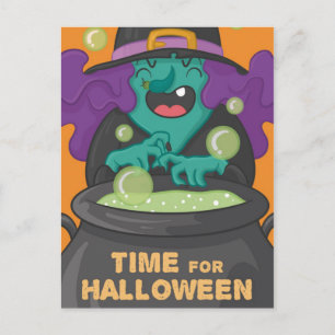 Halloween Hexe Postkarte