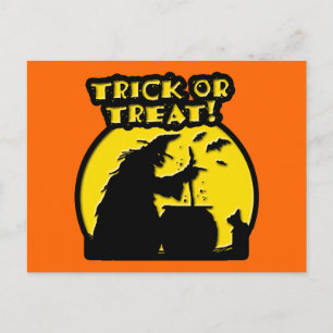 Halloween Hexe Postkarte