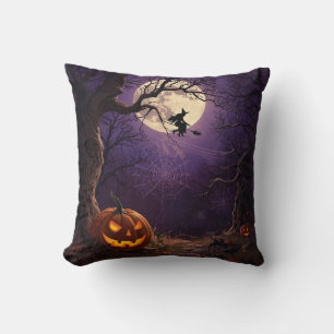 Halloween Hexe & Pumpkin Square Kissen