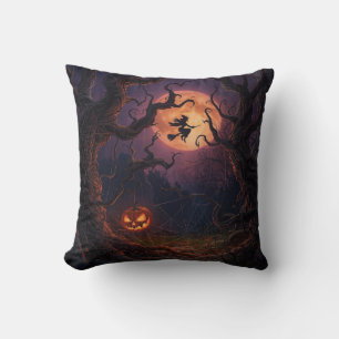 Halloween Hexe & Pumpkin Square Kissen