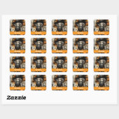 Halloween Hexe Quadratischer Aufkleber (Blatt)
