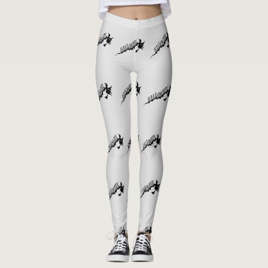 Halloween-Hexe-Reitbesen Thunder_Cove Leggings (Vorderseite)