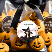 Halloween, Hexe Runder Aufkleber